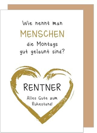 Edition Seidel Premium Glückwunschkarte zum Ruhestand mit Umschlag. Grußkarte Karte mit Spruch für Frau Mann Kollegin Kollege Pension Abschied Rente Ruhe Herz (R151 SW025)