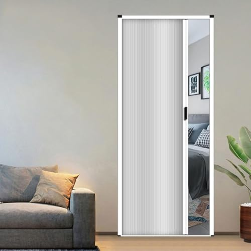 Porte a soffietto per porte, porta pieghevole invisibile a nido d'ape alta 203 cm per cucina, bagno, dispensa, kit porta divisoria,30x80in(76x203cm)