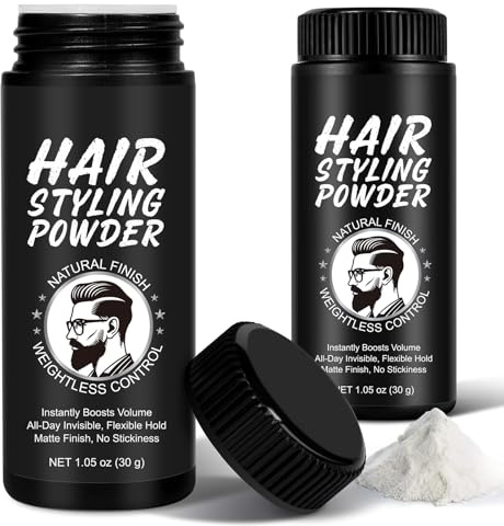 Polvo de volumen para el cabello, polvo para el cabello para hombres, 30 g x 2, polvo de textura, polvo de pelo, volumen de pelo con efecto mate, agarre duradero, fácil de aplicar, no graso, polvo
