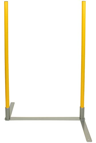SPORTIKEL24 2by2 Weave Poles – gul – set om 2 agility-slalomstänger med metallbas – för träning och parcoursuppbyggnad – utbyggbara och mobila