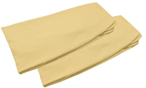 Kindsgut Spannbettlaken 2er -Set 70 x 140 Senf, 100% Baumwolle mit Gummiband für eine leichte Handhabung, atmungsaktiv und bei 40° waschbar, dezenter Design mit hoher Qualität für Kinder