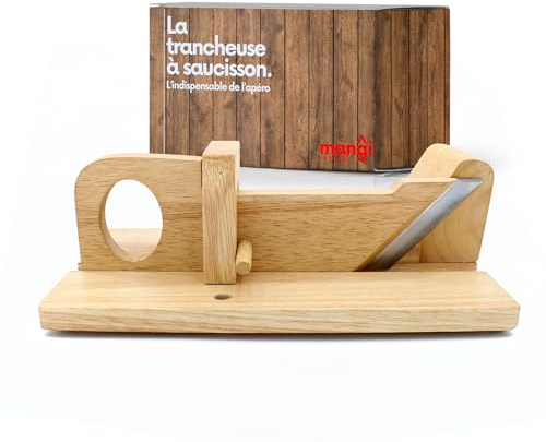 Mangi - Affettatrice per salsiccia in legno - L'indispensabile per aperitivo per voi, amici e familiari - Legno eco-responsabile!