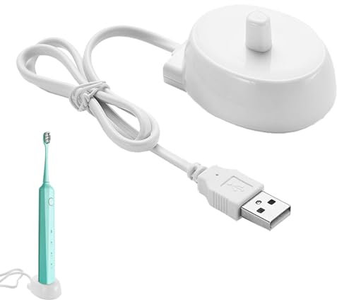Electric Toothbrush Charger, Travel USB Toothbrush Charger Compatible with Oral B Type 3757, Inductive USB Charging Base, Waterproof Portable, Ideal for Home Use, Supports Genius Pro Smart Series