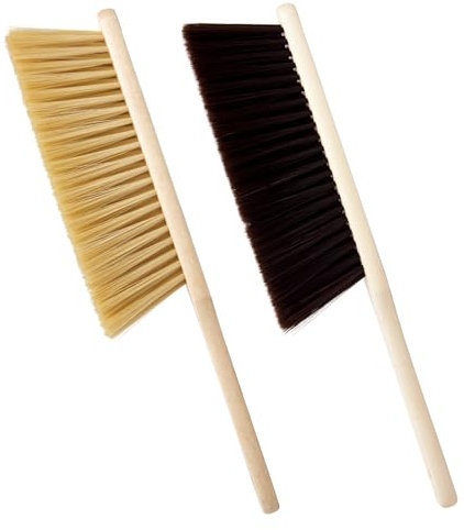 XXFLOWER Soft Bristle Hand Brushes With Wooden Handles,Two Pieces Firm Removal Counter Cleaner,Perfect For Household Cleaning,Home, Cleaning and Dusting Brickwork, Office Use(Pack of 2)