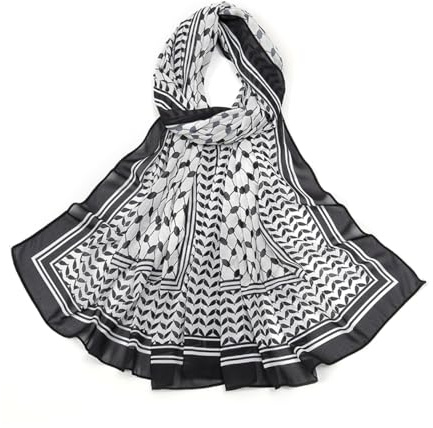 LumiSyne Bufanda Pañuelo Shemagh Keffiyeh Hijab De Gasa Mujer Patrón De Estilo Étnico Clásico Chal De Protección Solar Ligero Transpirable