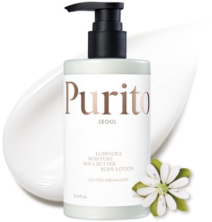 PURITO Luminous Moisture Shea Butter Body Lotion Cotton Dreamlight, Shea Butter, Gentle on Skin, Moisturizing, Dry Skin, Pump Bottle, K-Beauty, 300ml / 10.14 fl. oz.