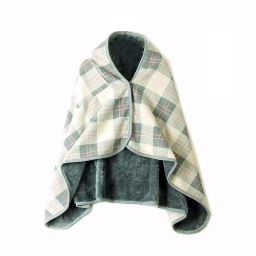 Poncho Pile Donna, Flanella Mantello Scialle Indossabile Caldo Invernale con Bottoni Wrap Cape, Coprispalle Coperta Plaid Sciarpa (IT, Testo, Taglia unica, Regular, Regular, 80*130cm, Rosa blau)
