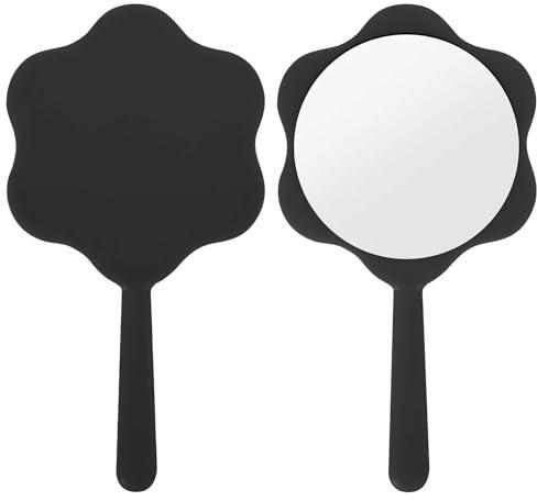 Naapesi Specchio Manuale con Maniglia, Specchio Portatile Professionale per Trucco e Parrucchiere, Tascabile per Casa e Viaggio (Nero)