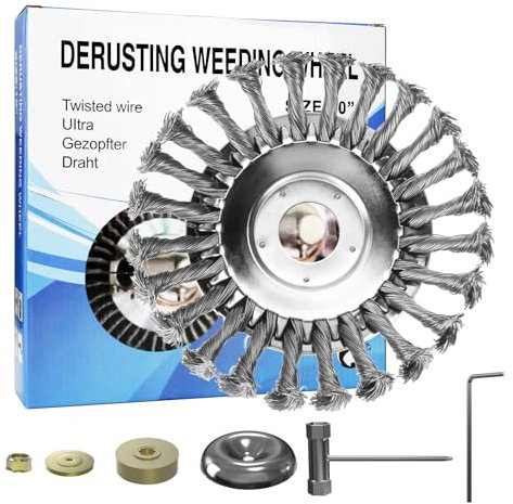 Brosse à mauvaises herbes professionnelle, Brosse à mauvaises herbes pour débroussailleuse, pour tondeuse, Brosse à mauvaises herbes pour coupe-bordures (6 pouces)