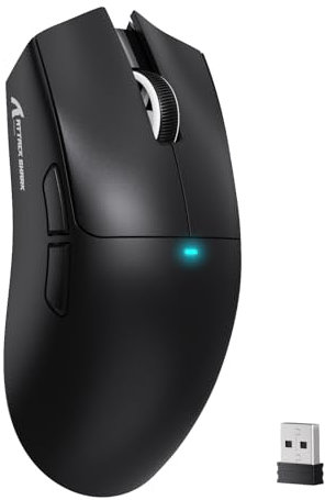 ATTACK SHARK X11SE Kabellose Gaming-Maus, 63g Superleicht, mit PixArt PAW3311-Sensor, 22000 DPI, Tri-Mode BT/2,4 GHz/Kabelgebunden, 1000Hz, 300mAh Battery, Dual-Treiber, für PC/Xbox/PS/Mac, Schwarz