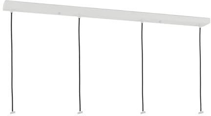 ORION LIGHTSTYLE Baldaquin de plafond pour luminaire, baldaquin oblong rectangulaire, boîte de dérivation avec 4 sorties de câbles (100 x 8 x 2,5 cm), blanc - idéal pour table à manger