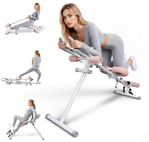 EPHESPORT 2 in 1 Ab & Rowing Machines for Home,Multifunctional Ab Machine, Ab Workout Equipment for Home Gym, Adjustable Core & Waist Trainer with 15 Height Levels & 3 Incline Angles, Rowing Mode, Knee Glider