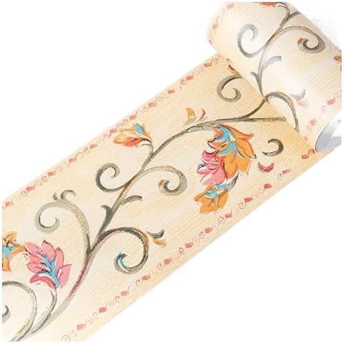 JBJYGSG Bordi Adesivi Per Pareti 10 m linea di vita adesivo da parete cucina girovita bagno wc impermeabile autoadesivo in PVC bordo carta da parati camera adesivi floreali(15)