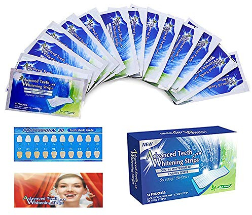 Magiin 14pcs Zahnweiß Streifen White Stripes Zahnaufhellung Bleaching Strips für Zahnweiß Streifen Teeth Whitening Strips Zahnpflege Set