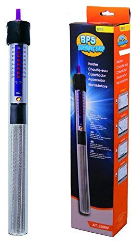 BPS Calentador Sumergible 200W - 31.5cm para Pecera Calefacción de Varilla para Acuario Glass Tanque de Pescados con Ventosa BPS-6054