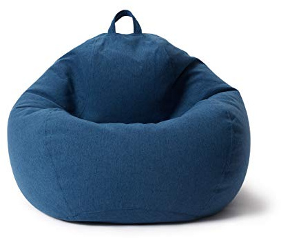 Lumaland Sitzsack Comfort Line | Indoor Beanbag 80x90x50cm mit mehr als 1,5 Mio. anpassbaren EPS-Perlen | Weiches & Komfortables Bodenkissen | Sessel für Kinder & Erwachsene | 185 L [Dunkelblau]