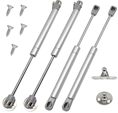 GothicBride 4pcs Pistones a Gas, 80N Resorte de Gas, Bisagras de Cierre Suave, Pistones Hidraulicos Amortiguadores Muebles para Armario Cocina(4, 80N)