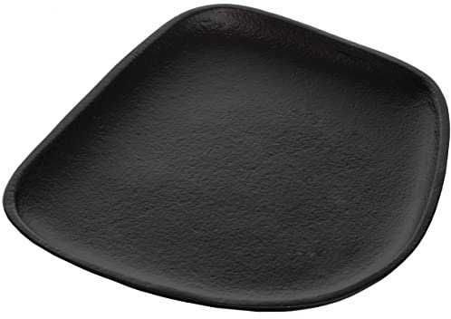 Brandsseller Deko Tablett Deko Teller ca. 25 x 13 cm Deko Schale Aluminium RAW OPTIK Schwarz