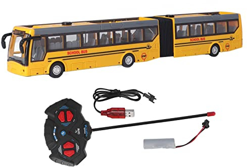 Ozgkee Jouet d'autobus Scolaire RC à L'échelle 1:48, Aller de l'avant en Arrière, Tourner à Gauche et à Droite, Autobus Télécommandé pour Enfants(Jaune)