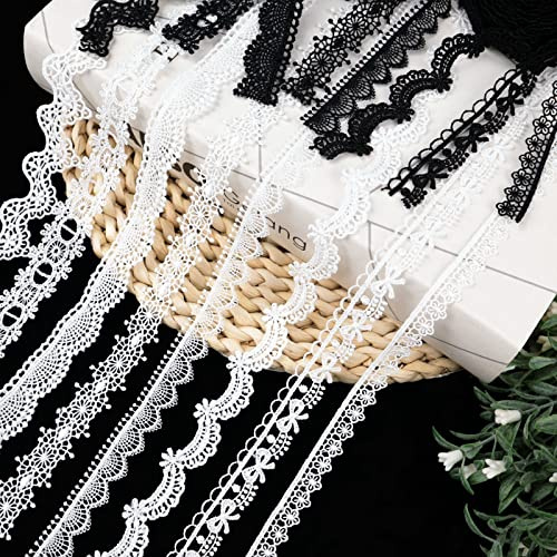 DONGCAI Venice Lace Ribbon Set 16 Yards Lace Trim Vintage Crochet Fabric for Garment Sewing DIY Craft, Home Decor, DIY Arts and Crafts(Mix)