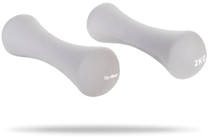 GymBeam Neopren-Hanteln - Fitness-Tool für Zuhause, rutschfestes Material, ideal für Cardio & HIIT, Gym-Training, bequemer & sicherer Griff, Ganzkörper-Krafttraining (Grau, 2 x 2 kg)