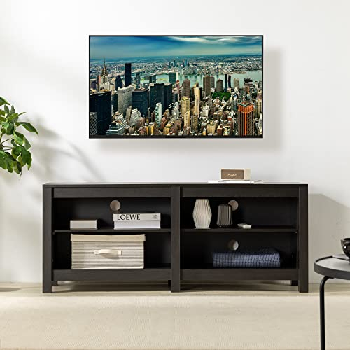 Zinus Camden Mueble TV - Mueble TV 147x40x60 cm - Unidad con estantes abiertos y ajustables - Espresso Brown