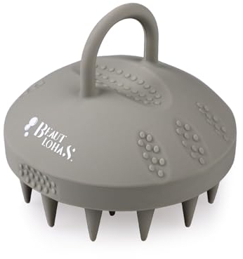 Kopfhaut Massagebürste für Nasses und Trockenes Haar Sanft Kopfmassage BürsteShampoo Haarbürste für Peeling und Kopfmassage, Silikon bürste Pflege, Haarwachstum haarmassage bürste, Gray