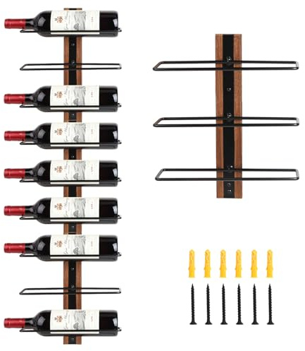 DBREAKS Weinregal zur Wandmontage für 9 Weinflaschen, Flaschenhalter Flaschenregal Holz, Weinflaschenhalter Wand für Esszimmer, Schlafzimmer, Weinkeller, Bar