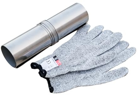 TrekRevive Titan/Edelstahl Rollbares Schornsteinrohr, leicht und tragbar, DIY Faltschornstein für heißen Zeltofen, Titan-Zeltofen, Outdoor-Camping (Edelstahl, 2,5 m)