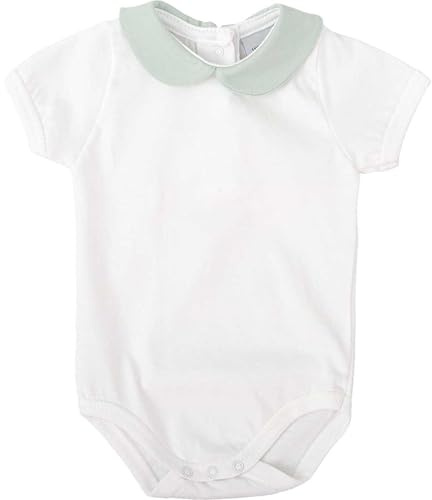 BABIDU Body Bebé Cuello Bebé Redondo Verde Menta, Manga Corta, Algodón 100% Suave e Hipoalergénico, Cierre con Corchetes en la Parte Inferior, Ideal para Recién Nacido, Unisex