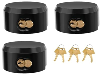 3 Pack Hidden Shackle Padlock Keyed Alike Heavy Duty Trailer Puck Padlocks Anti Theft 2-7/8 Solid Steel Puck Lock for Trailers Trucks Vans Shed Gates Garage