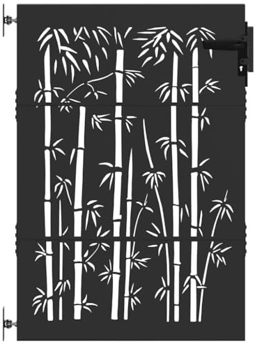vidaXL Porte de Jardin Noir 85 x 125 cm Acier Peint par Poudre, Portail Moderne pour Jardin et terrasse, en métal Solide, résistant aux intempéries, Forme rectangulaire, sécurité assurée