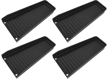 Fockety Rallonges de Descente de Gouttière, en Plastique Bloc d'éclatement de Gouttière 16.3x2.0In Protection contre les Éclaboussures de avec 8 Clous de Fixation (BLACK)