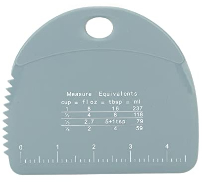 Dough Scraper Food Safe Silicone Dough Cutter Bench Scraper Multipurpose Cake Pizza Cutter with Measuring Scale (Grey)