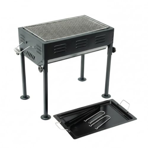 KiBcsLic Briquettes Grill with Removable Tray Portable Japanese Briquettes Grill High-Temperature Painted Barbecue for Patio, Balcony