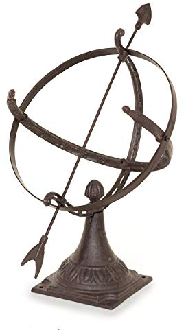 Antikas Sonnenuhr | Landhaus Dekoration | Gartenuhr im Kolonialstil | Uhr Skulpur