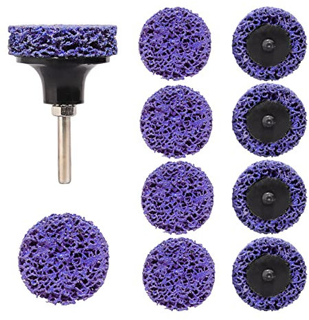 Shineboc Grobschleifscheibe, 10 Stücke 2 inch (50mm) CSD Scheibe Schleifscheibe, Nylongewebe Scheibe für schleifens Polierens Rostentfernung zum Metall Stahl Edelstahl (Lila)