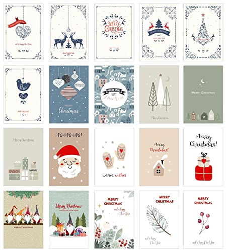 Edition Seidel Lot de 20 cartes de Noël de qualité supérieure avec enveloppes - Cartes postales de Noël