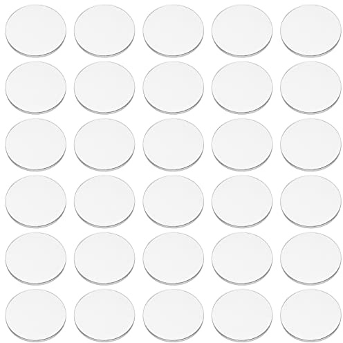FINGERINSPIRE 100 st genomskinliga cirklar akrylark 25 mm cirkulära miniatyrbaser tomma akrylskiva mini platt rund akrylbas för miniatyrer krigsspel halloween jul hantverk nyckelring