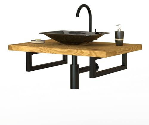 ML-Design Set 2x Consoles Murales, 500x150x30 mm, Noir, Acier, Design Flottant, Support d'Étagère pour Lavabo/Meuble/Table pour Salle de Bain/Chambre à Coucher, Réglable, Matériel de Montage Inclus