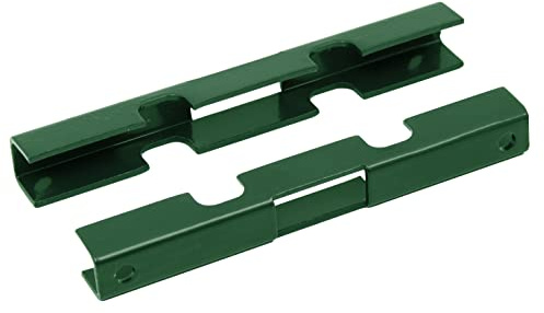 Alberts 672935 Mattenverbinder | für Doppelstab-Gittermatten | grün kunststoffbeschichtet RAL 7016 | 140 x 18 x 15,5 mm