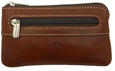 Tony Perotti | porte-clés en cuir collection la végétale | porte-monnaie homme avec anneaux pour clefs en cuir italien tannage végétal | 10 x 6,5 x 1,5 cm | coloris marron