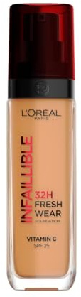 L'Oréal Paris Flüssige Foundation, volle Abdeckung, langanhaltendes Tragen, mit Vitamin C und LSF 25, Infallible 32H Fresh Wear, 310