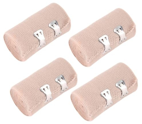 PLAFOPE Elastic Sports Bandage Wrap with Metal Hooks Ace Bandage for Gauze Tape Compression Roll for Ankle Arm Leg Chest Injury