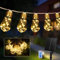 Guijiyi Solar Lichterkette Aussen, Lichterkette Außen Solar Mit 20 Glühbirnen, 8.7M Solar Lichterkette Outdoor, 8 Modi Vintage Hanfseil IP65 Solarlichterkette Außen Wetterfest für Garten Balkon Party