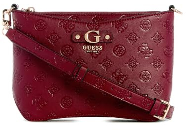 GUESS Damen Gerty Crossbody Top Zip Umhängetasche, Claret