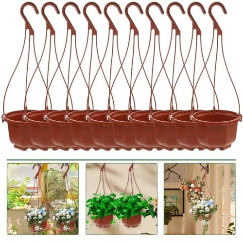 KYUQY Pots de Plantes suspendues en Plastique, Pots de Fleurs Suspendus 10CM, Pot de Fleurs Suspendu Suspendu pour Jardin intérieur extérieur (10PCS)