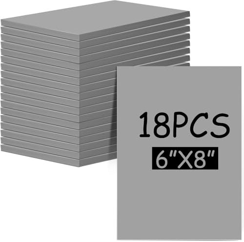 MotiMind 18 Pcs Linoleum Blocks 6 x 8 Inch for Printmaking Rubber Carving Block Soft Gray Linocut Block for DIY Crafting Projects Scrapbook Painting Stamp Maker