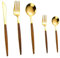 HOLIDYOYO 5pièces Couverts Acier Inoxydable Avec Manche Couteaux Fourchettes Cuillères Service De Table