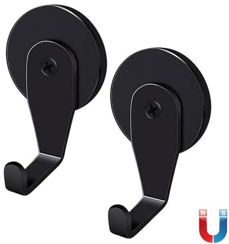 Ulawellor Lot de 2 Crochet Magnétiques Puissants Réutilisables Sans Perçage Faciles à Installer Adaptés pour Armoire Casier Bureau ou Cabine de Bateau avec Surface Métallique